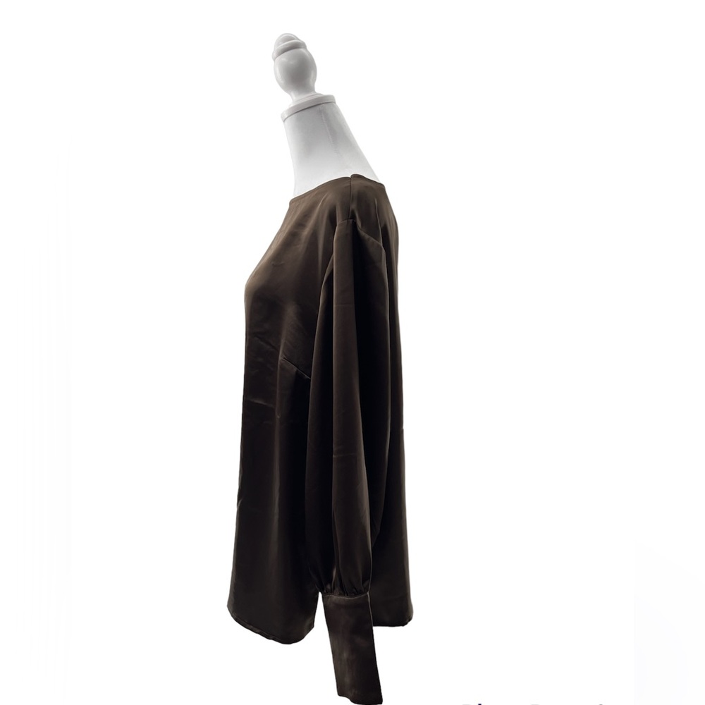 Maison D’Amelie Satin Tunic Length Blouse - Picture 2 of 10